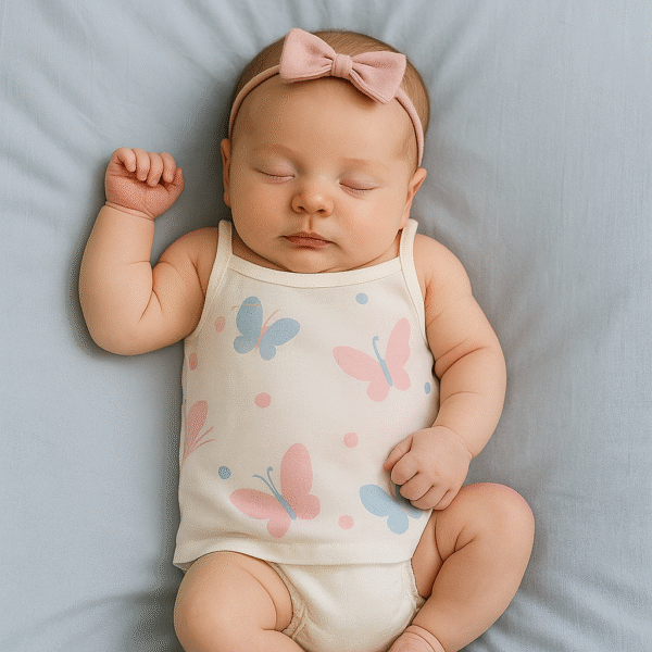 ABOUT SPACE New Born Baby Clothes - (Set of 8) New Born Baby Cotton Frocks with Nappies for Baby Girls - Multicolor Sleeveless Printed Jhabla Baby Wear, Infant Clothing Combo for 0 to 6 Months Babies