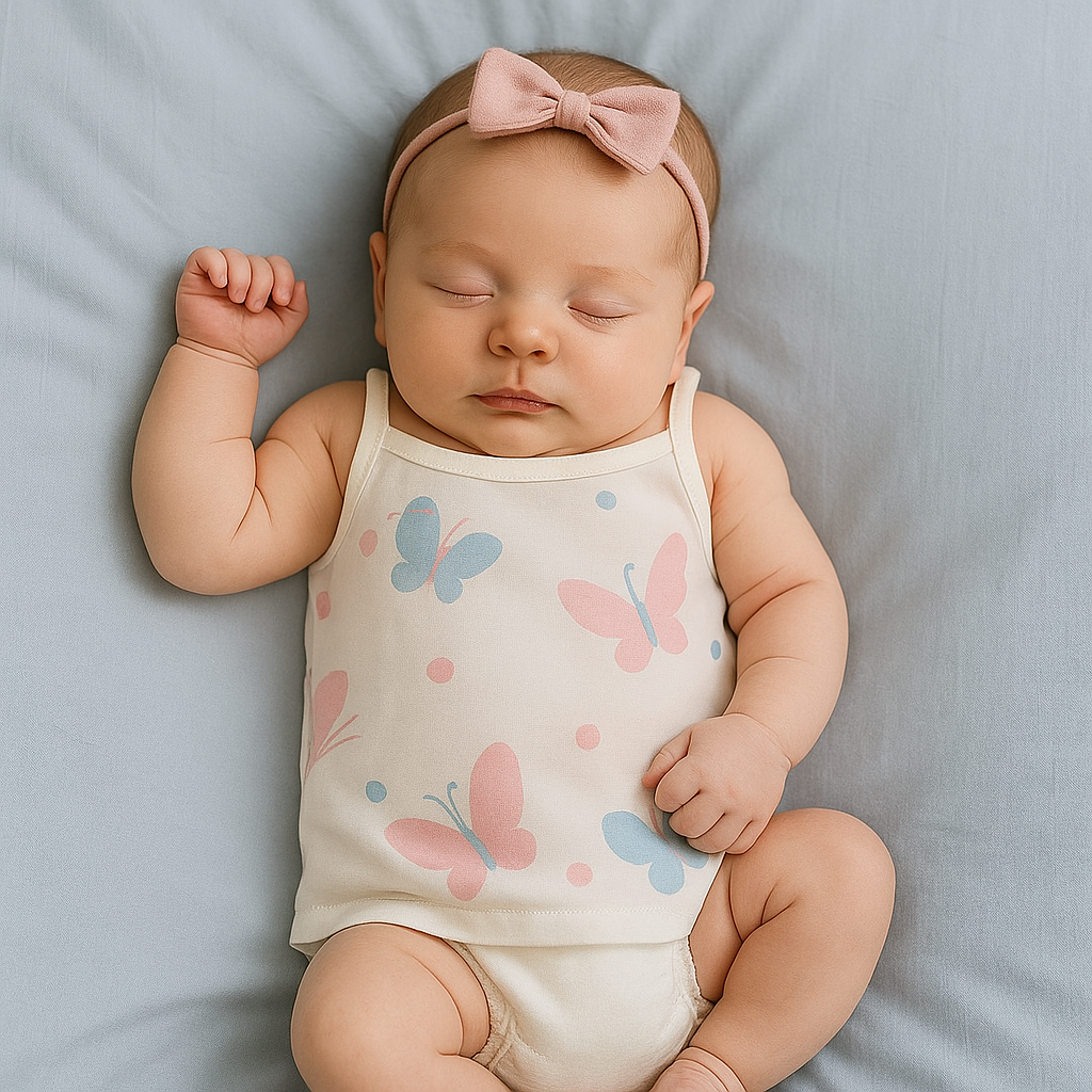 ABOUT SPACE New Born Baby Clothes - (Set of 8) New Born Baby Cotton Frocks with Nappies for Baby Girls - Multicolor Sleeveless Printed Jhabla Baby Wear, Infant Clothing Combo for 0 to 6 Months Babies