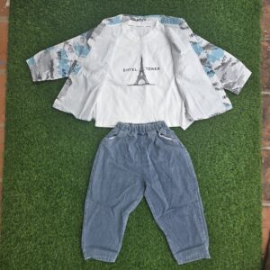 CosmicKolors Baby Boys' Formal Wear Set: Stylish Gentleman Full Sleeves White Shirt and Suspender Style Pant Set with Bow-Tie Outfit for Boys & Girls