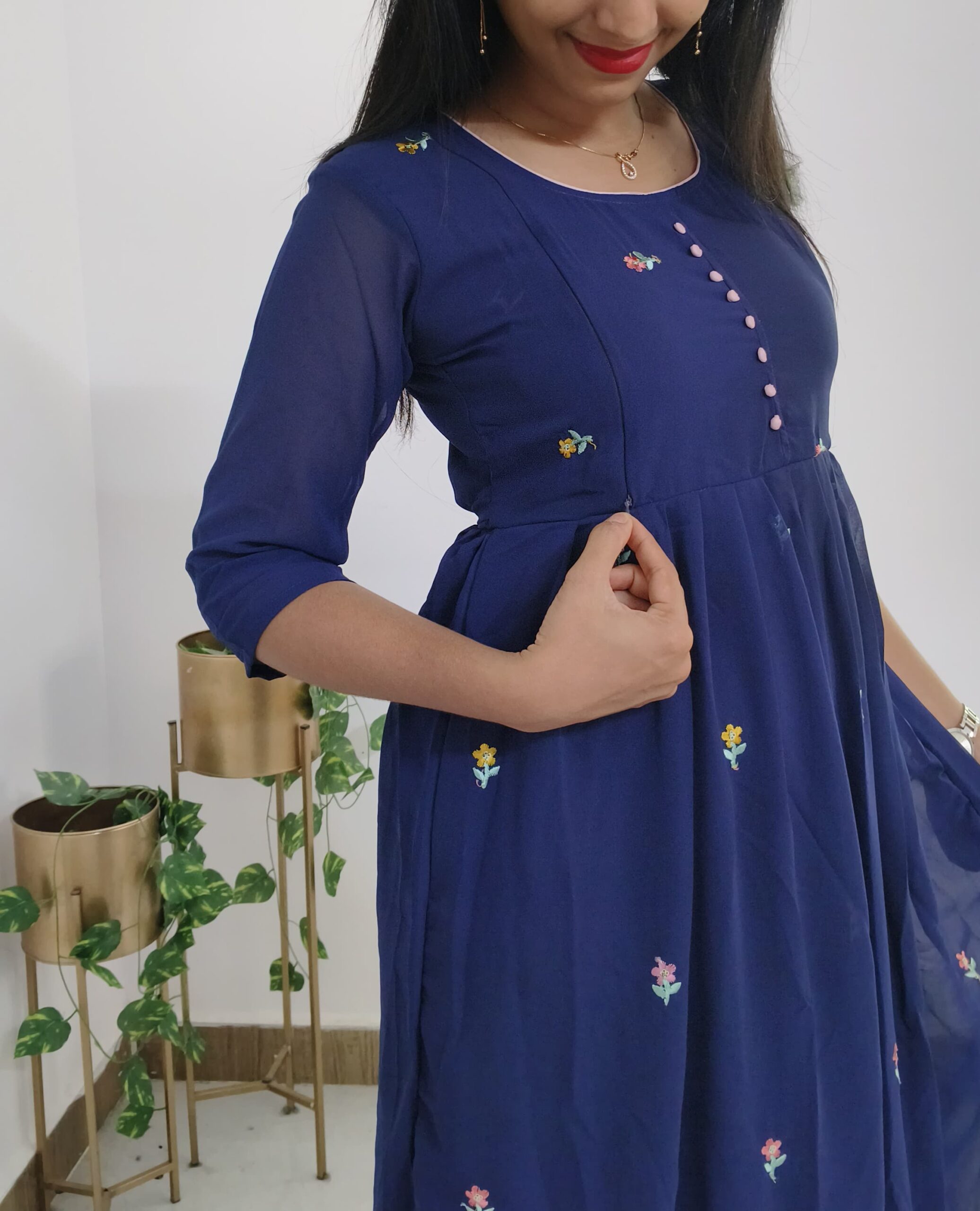 The Mom Store Maternity and Nursing Kurta Set with Dupatta | Pre and Post Pregnancy Kurta Set | Nursing Zipper - Image 3
