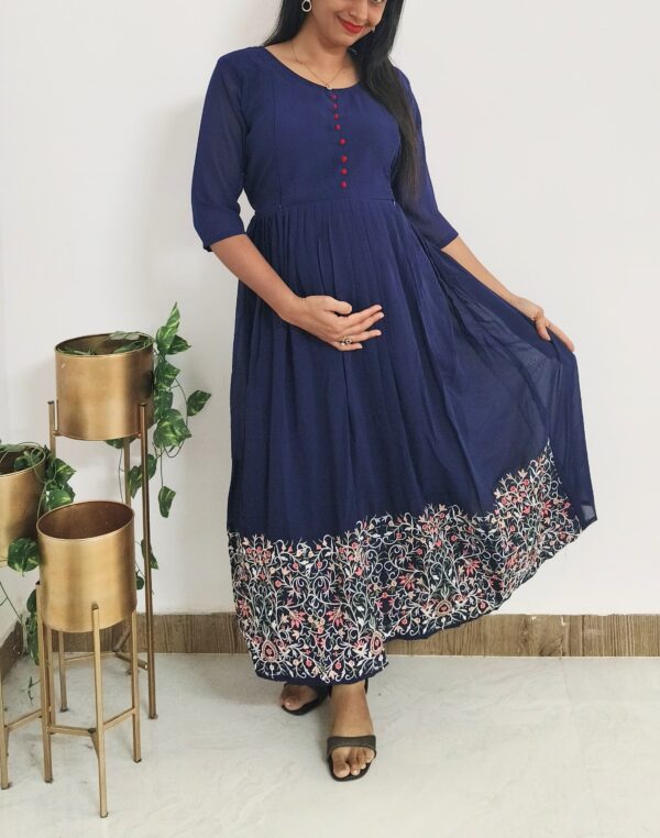 The Mom Store Maternity and Nursing Kurta Set with Dupatta | Pre and Post Pregnancy Kurta Set | Nursing Zipper - Image 5