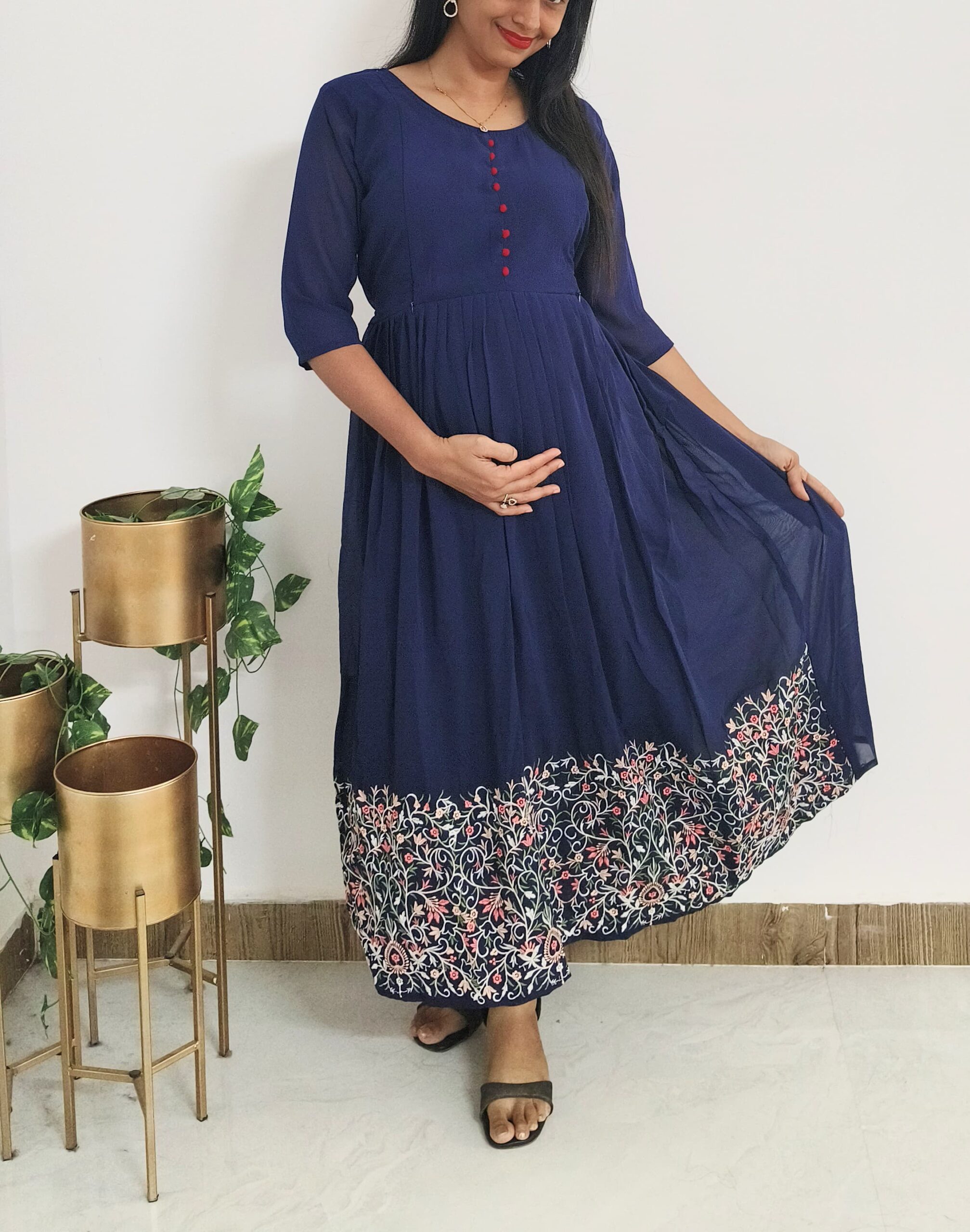 The Mom Store Maternity and Nursing Kurta Set with Dupatta | Pre and Post Pregnancy Kurta Set | Nursing Zipper - Image 5