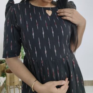 RITIJYA Feeding Kurtis for Women with Zip | Maternity Gown Pregnancy Dress for Nursing Mothers | Viscose Rayon | Stylish & Comfortable | S to 4XL | Maternity Wear Feeding Dress Tops