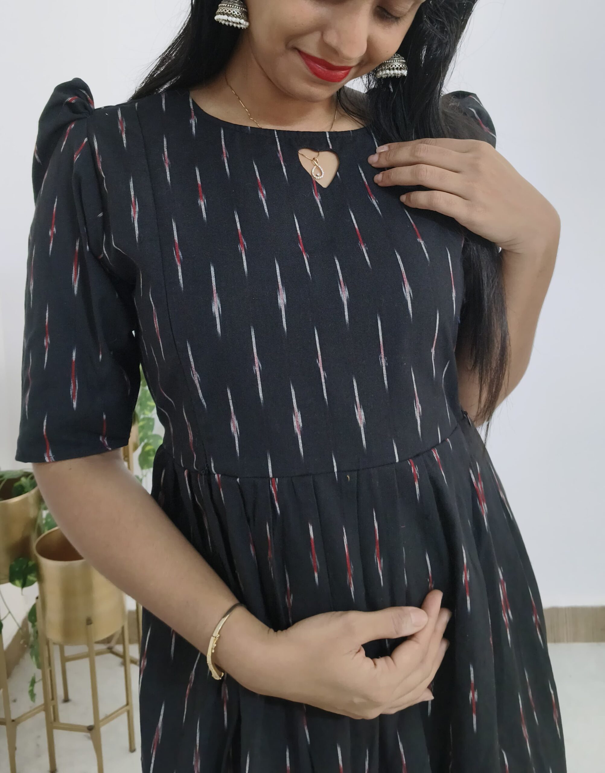 RITIJYA Feeding Kurtis for Women with Zip | Maternity Gown Pregnancy Dress for Nursing Mothers | Viscose Rayon | Stylish & Comfortable | S to 4XL | Maternity Wear Feeding Dress Tops