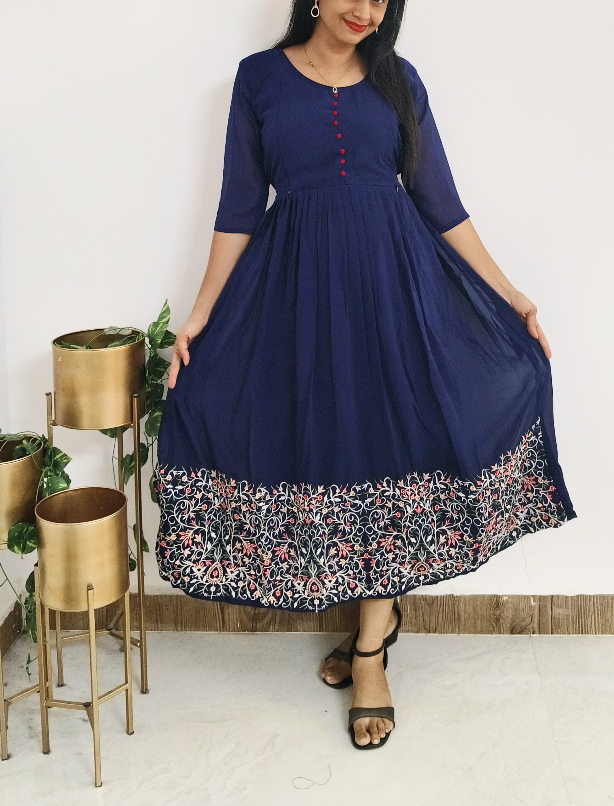 The Mom Store Maternity and Nursing Kurta Set with Dupatta | Pre and Post Pregnancy Kurta Set | Nursing Zipper - Image 4